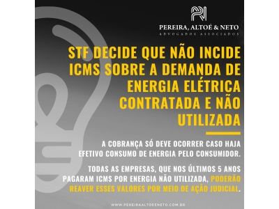 STF DEFINE QUE NÃO INCIDE ICMS SOBRE DE...